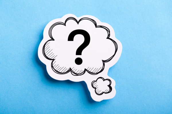 voip services question mark in cloud blue background